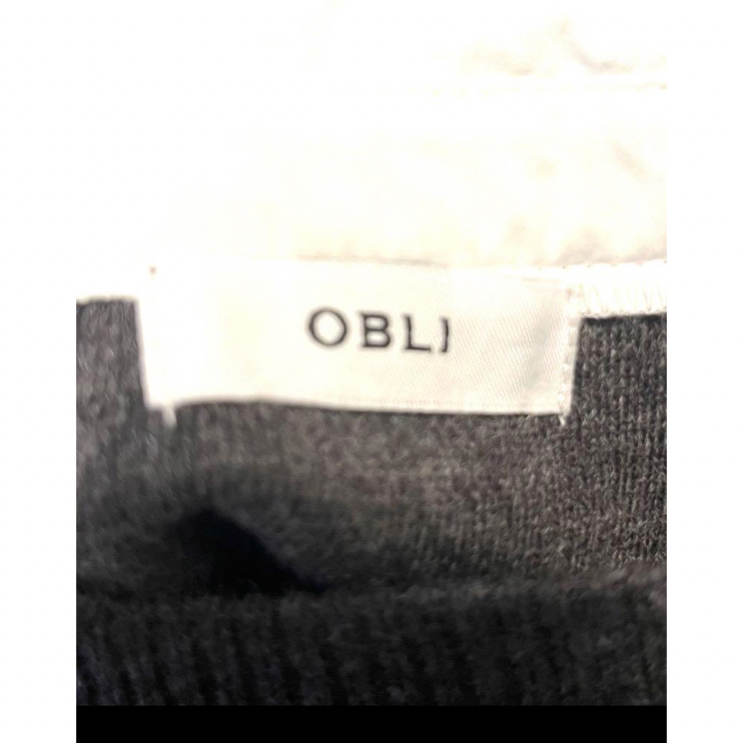 OBLI(オブリ)のOBLI シャツドッキングギャザーワンピース　オブリ　ニットワンピース レディースのワンピース(ロングワンピース/マキシワンピース)の商品写真