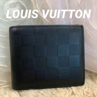 ルイヴィトン(LOUIS VUITTON)のルイヴィトン ダミエアンフィニ ポルトフォイユマルコ NM 二つ折り財布 黒(折り財布)