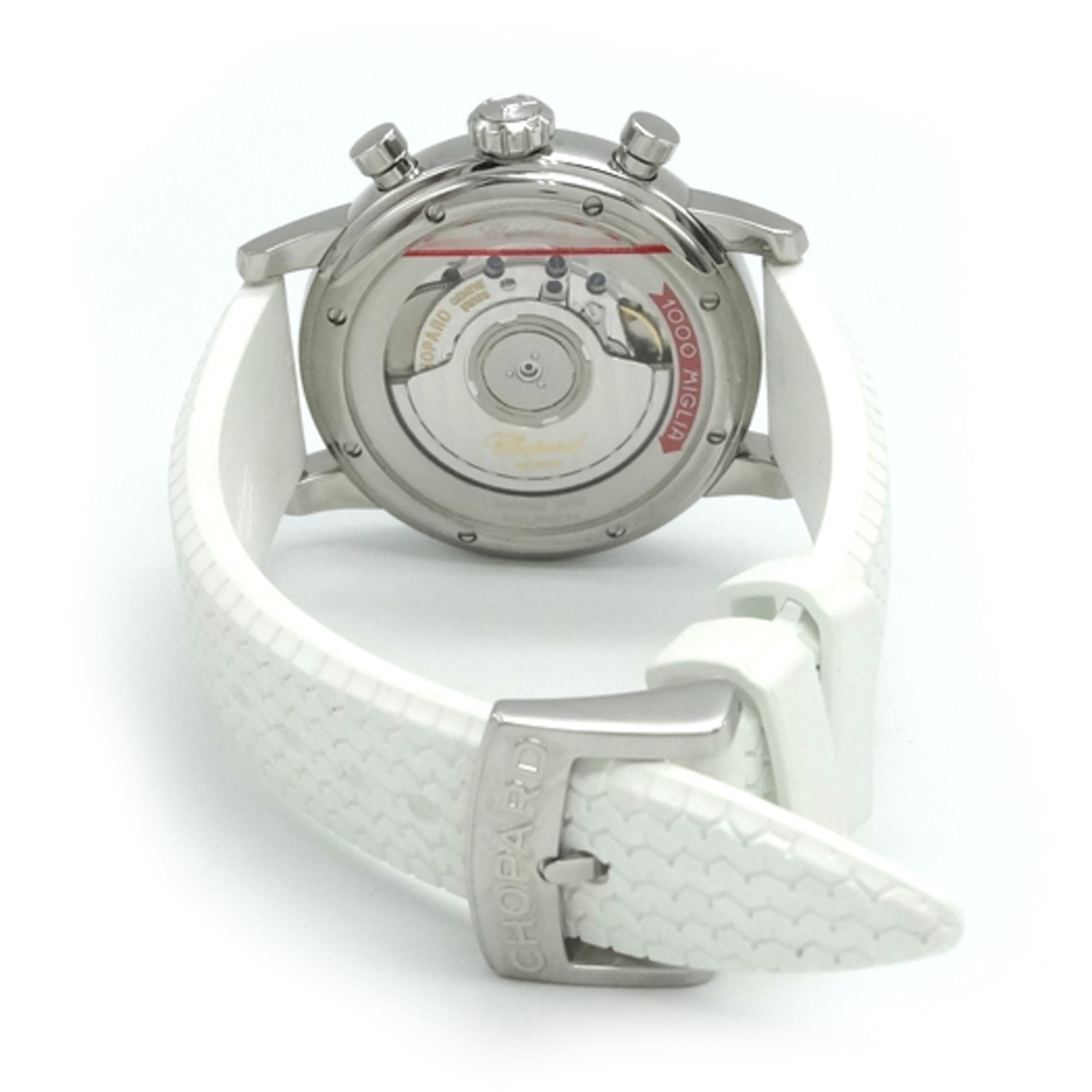Chopard(ショパール)のショパール ミッレミリア クラシック クロノグラフ 腕時計 ステンレス ラバー シルバー ホワイト 白 ウォッチ 8588 Chopard メンズの時計(腕時計(アナログ))の商品写真