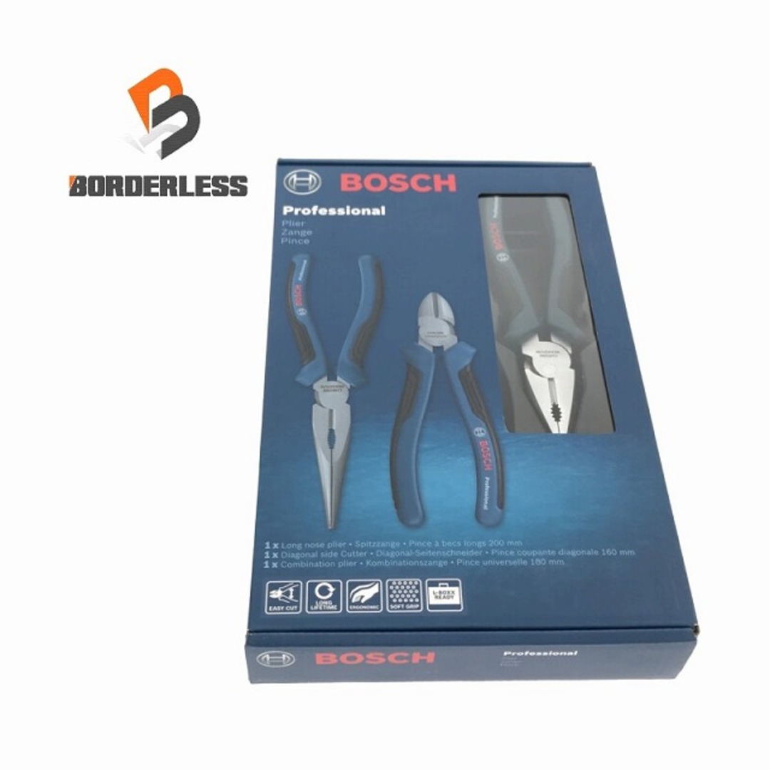 BOSCH(ボッシュ)の☆未使用品☆BOSCH ボッシュ ペンチセット3種 1600A016BG ペンチ ラジオペンチ ニッパー 3種セット コンボキット 手工具 82608 自動車/バイクのバイク(工具)の商品写真