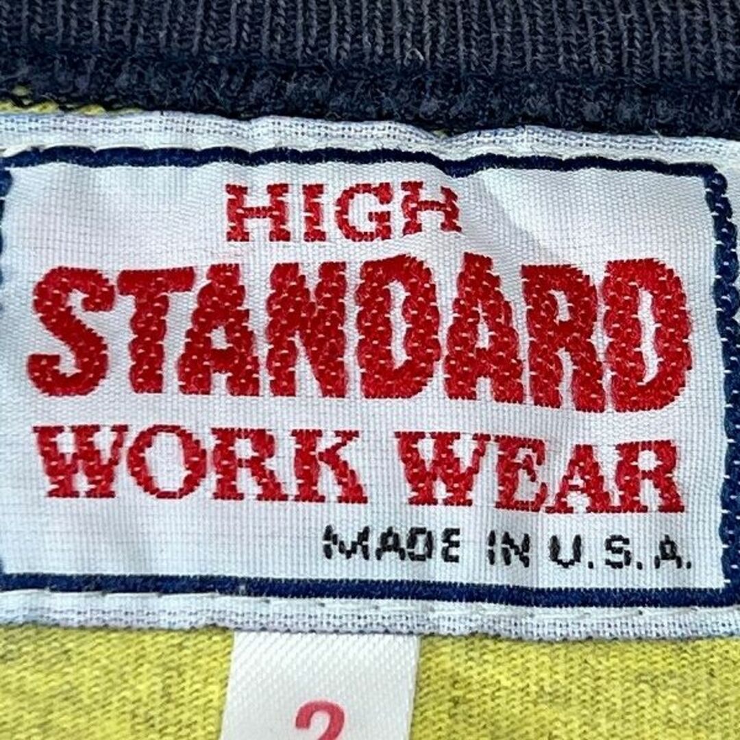 HIGH!STANDARD(ハイスタンダード)のG② USA製 ハイスタンダード ロゴ トリム リンガー Tシャツ 霜降り M メンズのトップス(Tシャツ/カットソー(半袖/袖なし))の商品写真