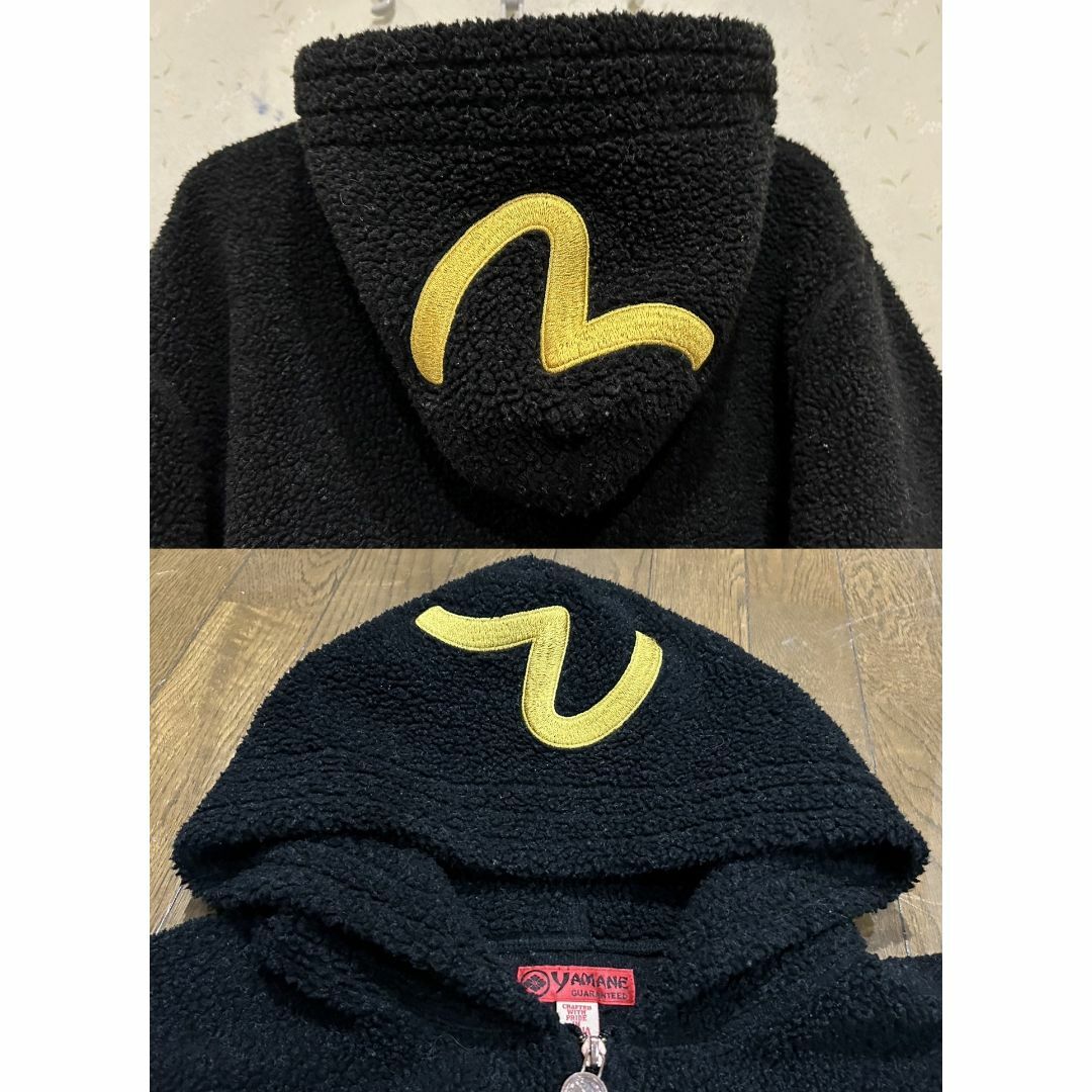 EVISU - *YAMANE EVISU カモメ 刺繍 ボア フリース ジップ EVISU - *YAMANE EVISU カモメ 刺繍 ボア フリース ジップ