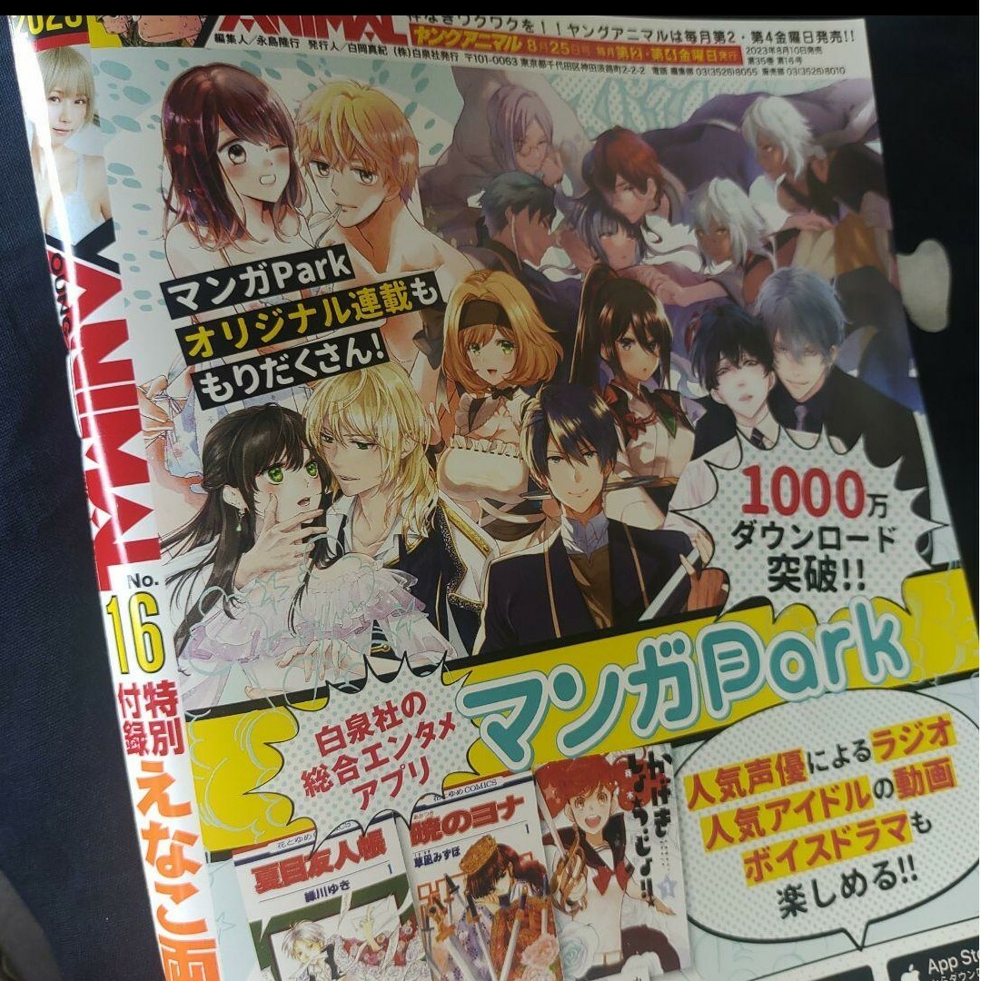 白泉社(ハクセンシャ)のえなこ  ヤングアニマル   16号   付録応募券無 エンタメ/ホビーの雑誌(アート/エンタメ/ホビー)の商品写真