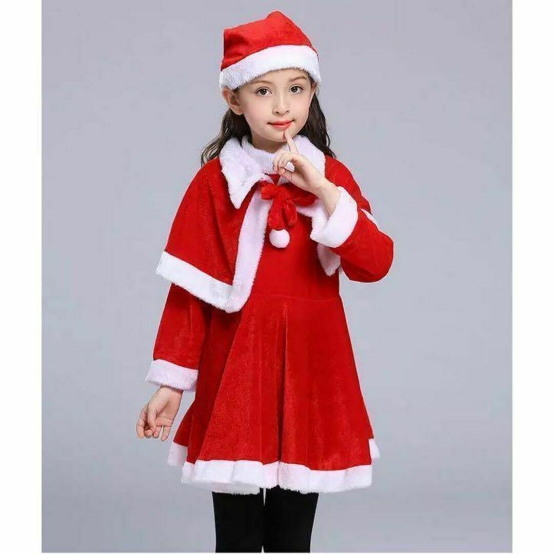 クリスマスワンピース　140cm サンタクロース　コスプレ　コスチューム　子供用 キッズ/ベビー/マタニティのキッズ服女の子用(90cm~)(ワンピース)の商品写真