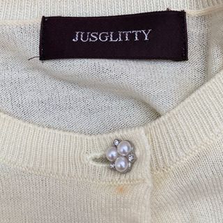 ジャスグリッティー(JUSGLITTY)のJUSGLITTY ホワイトカーディガン(カーディガン)