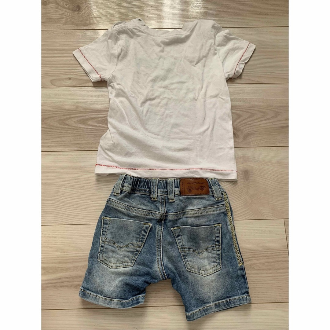 DIESEL(ディーゼル)のDiesel kids Tシャツ 24M & デニムハーフパンツ 9M キッズ/ベビー/マタニティのキッズ服男の子用(90cm~)(Tシャツ/カットソー)の商品写真