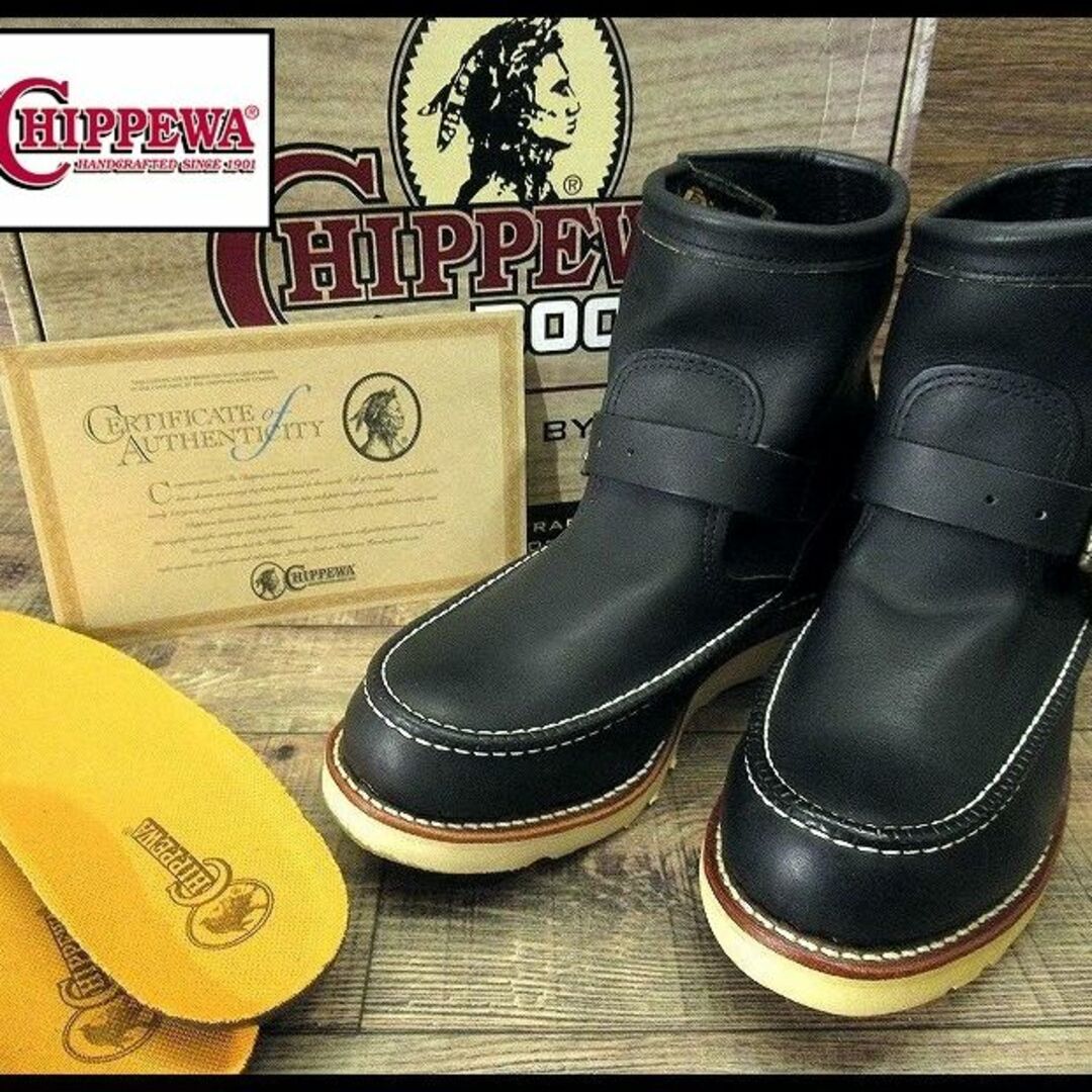 CHIPPEWA(チペワ)の黒タグ 新品 デッド チペワ 97879 エンジニア ブーツ 黒 26.0 ② メンズの靴/シューズ(ブーツ)の商品写真