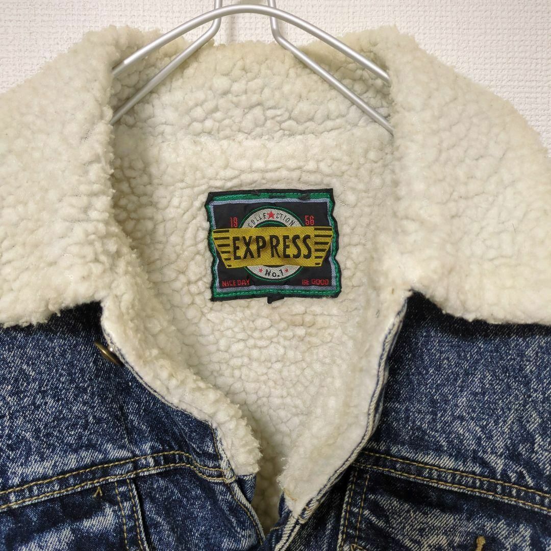 EXPRESS(エクスプレス)の【訳あり】デニムジャケット Gジャン 刺繍デザイン ボア 厚手 アウター メンズのジャケット/アウター(Gジャン/デニムジャケット)の商品写真