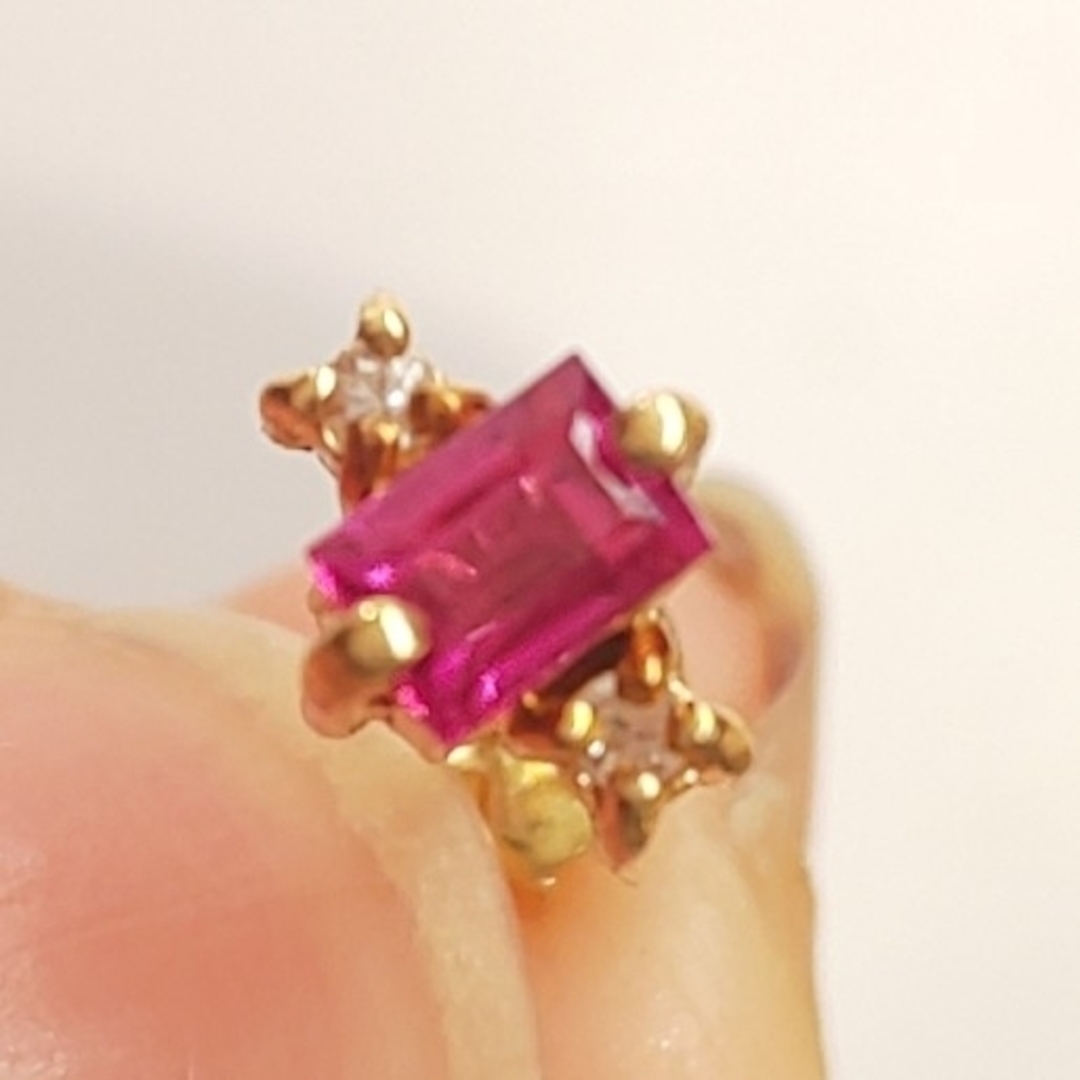 K18💗6万円購入ガーネット×ダイヤピアス レディースのアクセサリー(ピアス)の商品写真