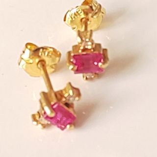 K18💗6万円購入ガーネット×ダイヤピアス(ピアス)