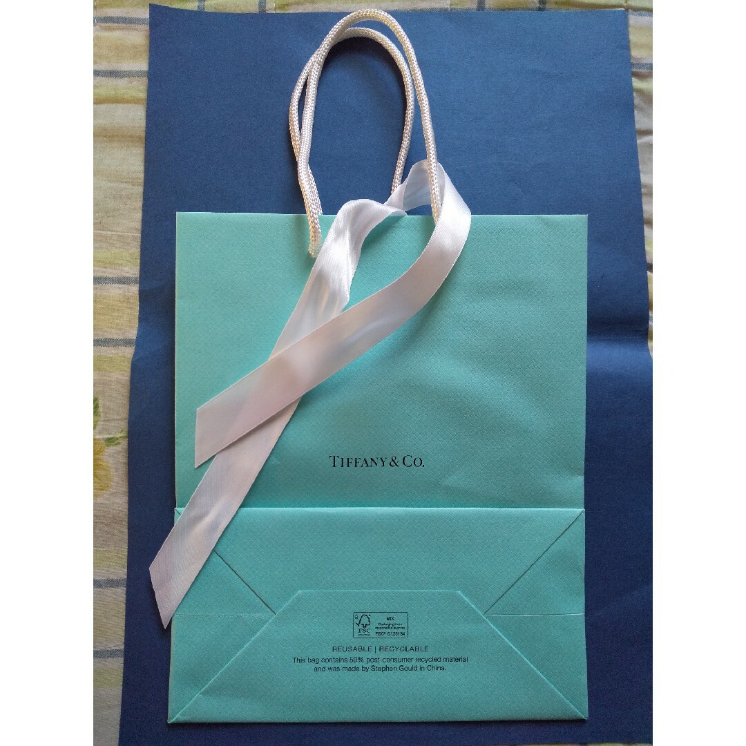 Tiffany & Co. - 【美品】リボンつき ティファニー ショッパー Tiffany & Co. - 【美品】リボンつき ティファニー ショッパー