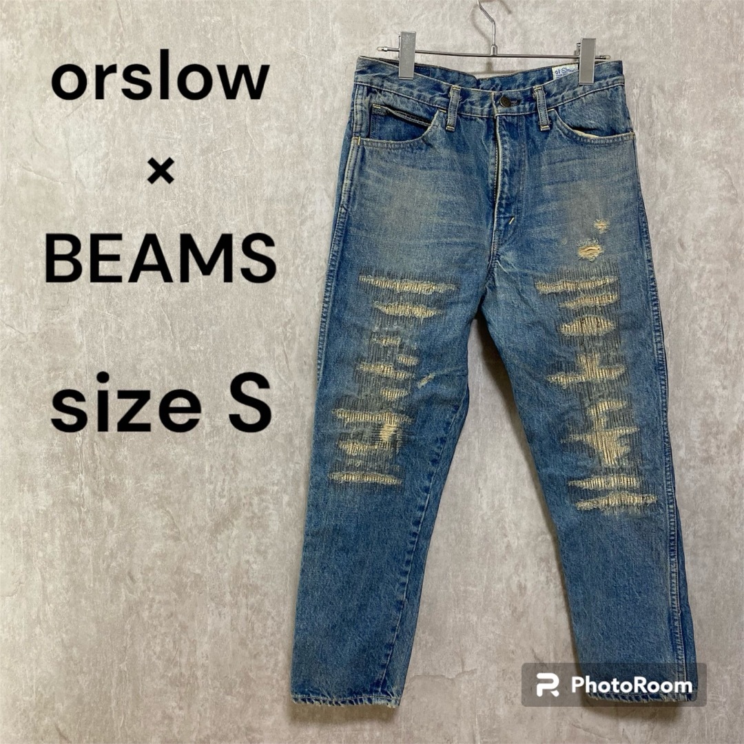 orSlow - orslow×BEAMS 別注 スリム ダメージデニム S Lot 106の orSlow - orslow×BEAMS 別注 スリム ダメージデニム S Lot 106の