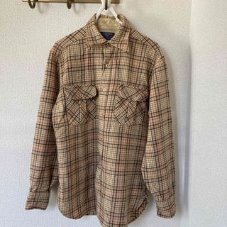 ペンドルトン(PENDLETON)のPENDLETON ベージュ　茶赤　チェック　ウール　長袖　シャツ　サイズ　M(シャツ)