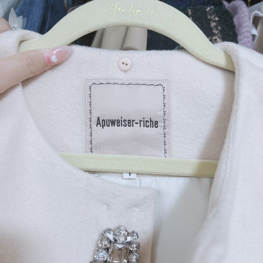 Apuweiser-riche - ビジューファーショートコートの通販 by