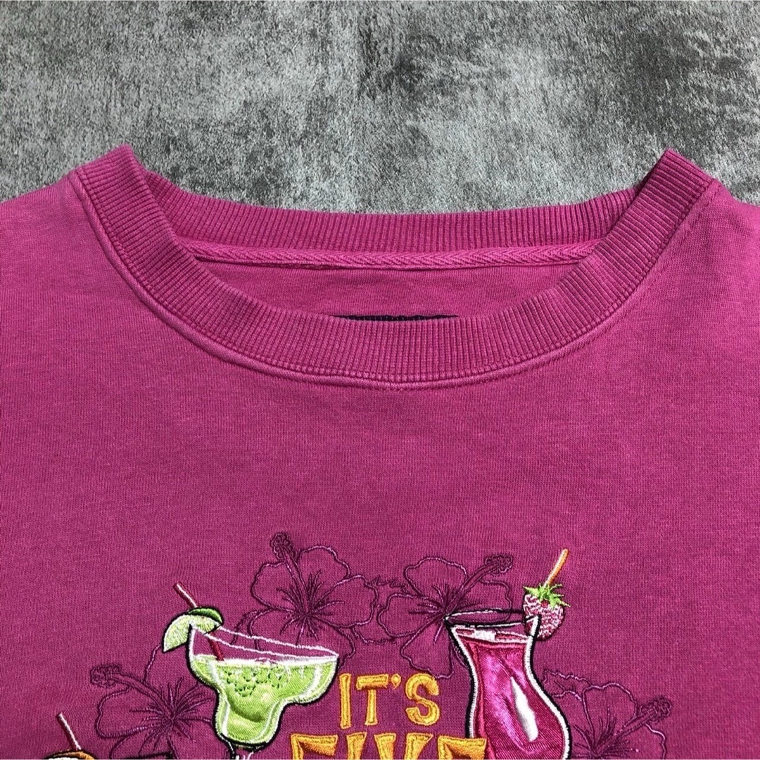 ビッグドッグス☆ドッグ柄入りカクテル柄刺繍ビッグロゴスウェット　ピンク メンズのトップス(スウェット)の商品写真