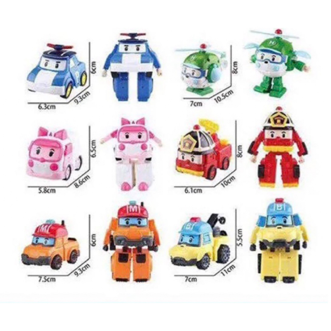 ロボカーポリー  変身変形ロボット 6台セット ミニカー 玩具 クリスマス 冬 エンタメ/ホビーのおもちゃ/ぬいぐるみ(キャラクターグッズ)の商品写真