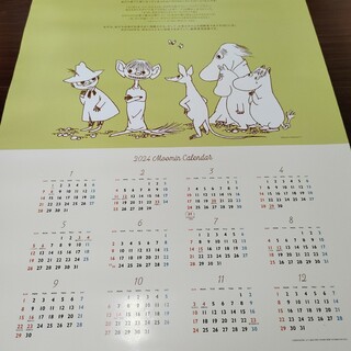 ムーミンカレンダー2024　1枚　ポスター型壁掛け(カレンダー/スケジュール)