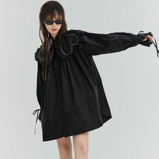 イエナ(IENA)のDIDDIMODA レース×ハート ギャザー フレア ロングシャツ ワンピース (シャツ/ブラウス(長袖/七分))