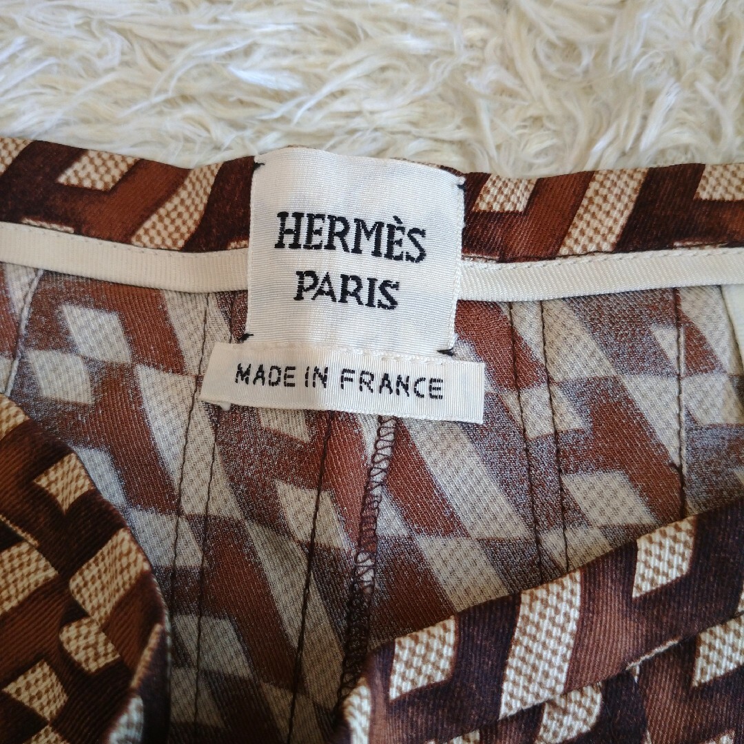 フランス製★HERMES　エルメス　silk100%　スカート　size34 S