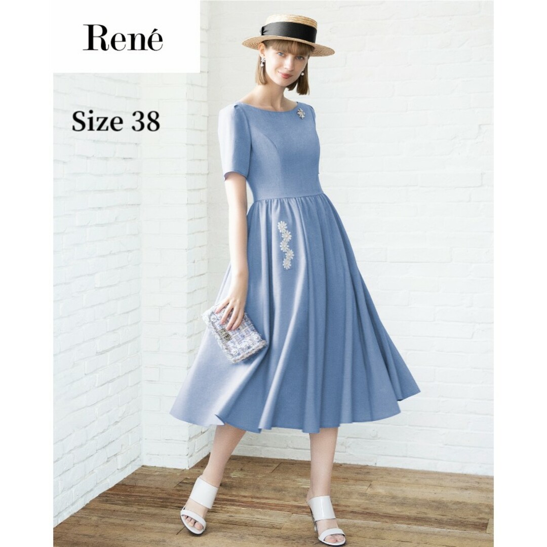 René(ルネ)の【Rene】 23SS marigold ドレスワンピース　ダークネイビー　38 レディースのワンピース(ひざ丈ワンピース)の商品写真