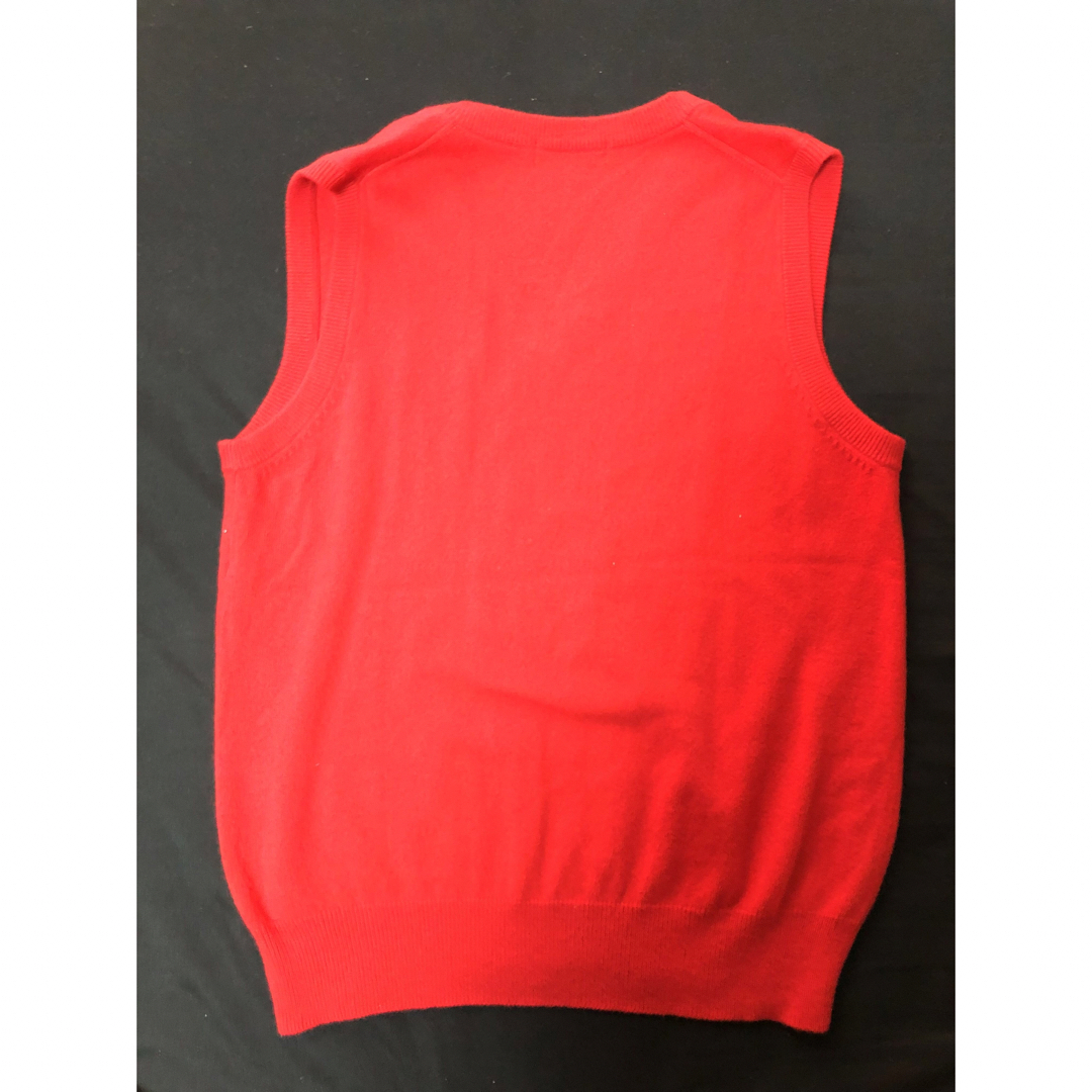 Pure Cashmere（ピュアカシミヤ）カシミヤVベストメンズ　サイズL 赤 メンズのトップス(ニット/セーター)の商品写真