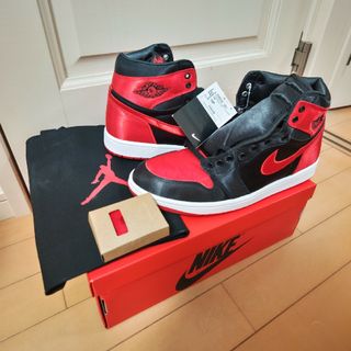 ナイキ(NIKE)の新品WMNS Jordan 1 Retro High OG Satin Bred(スニーカー)