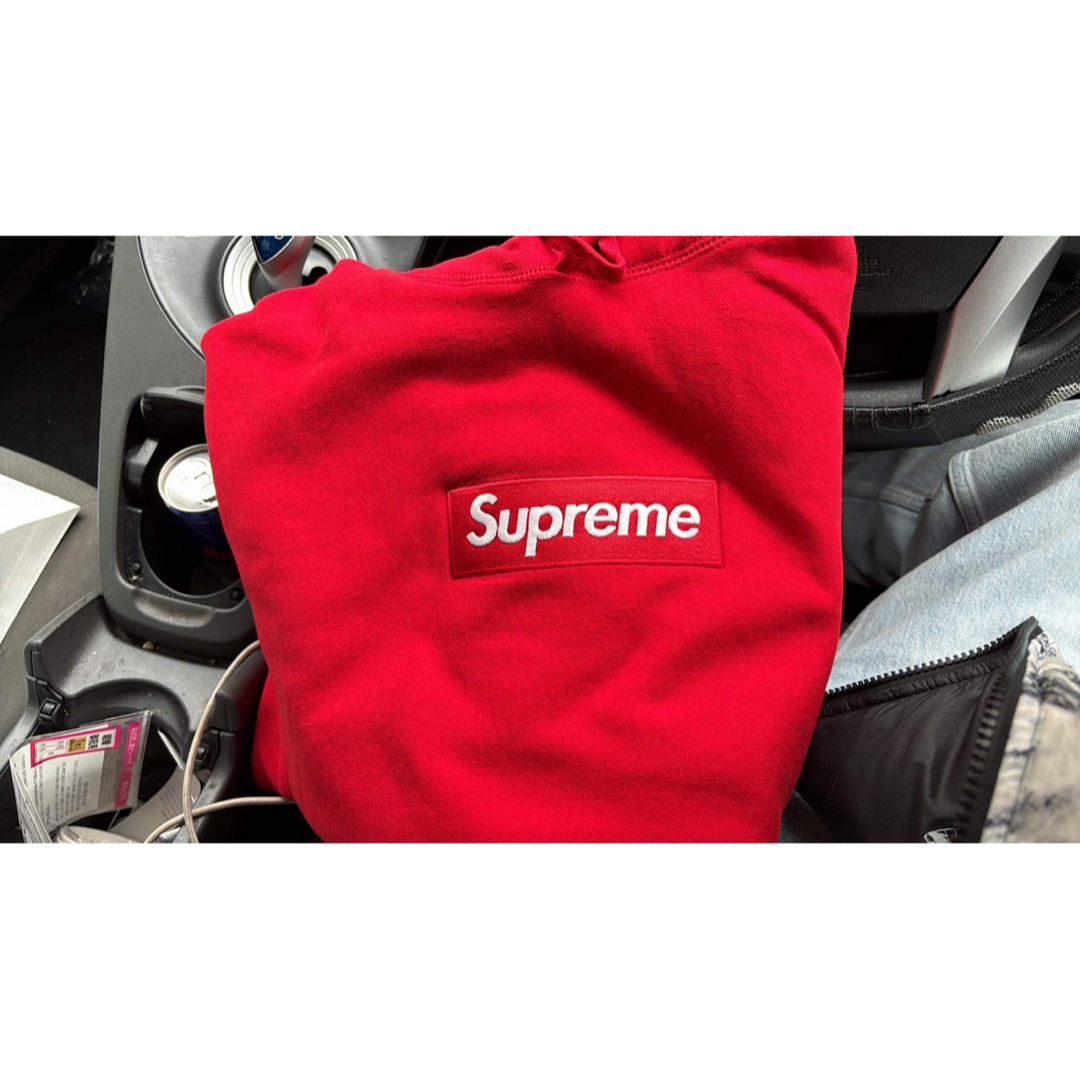 メンズSupreme box logo hoodie M 赤