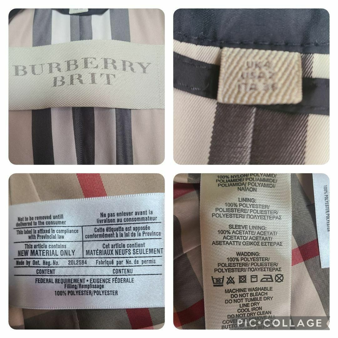 BURBERRY(バーバリー)の美品　バーバリーブリット　ダウンコート　メガチェック　S　腰ベルト　ノバチェック レディースのジャケット/アウター(ダウンコート)の商品写真