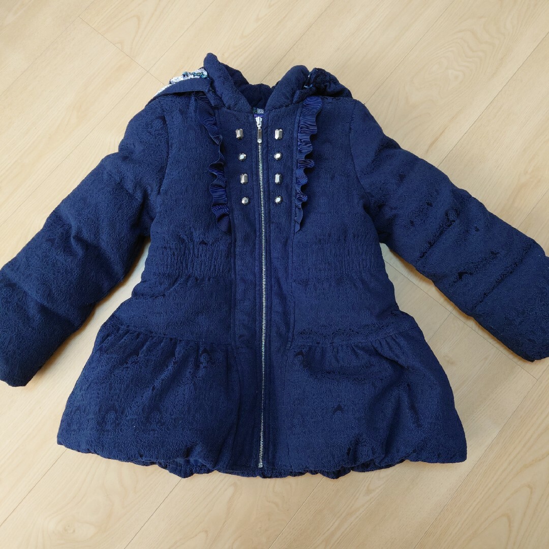 ANNA SUI mini(アナスイミニ)のアナスイミニ　ネイビー　ダウンコート120 キッズ/ベビー/マタニティのキッズ服女の子用(90cm~)(コート)の商品写真