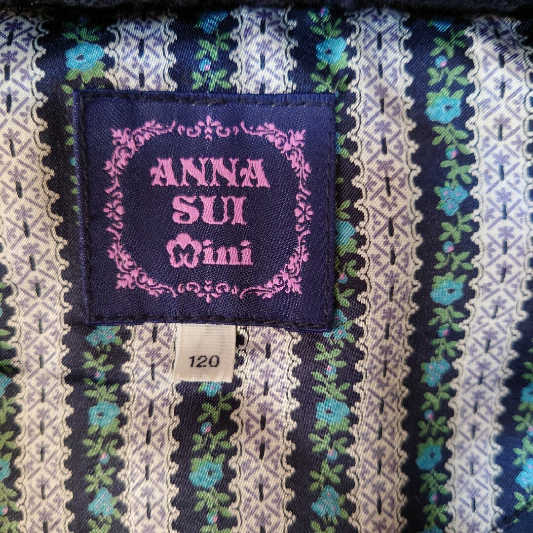 ANNA SUI mini(アナスイミニ)のアナスイミニ　ネイビー　ダウンコート120 キッズ/ベビー/マタニティのキッズ服女の子用(90cm~)(コート)の商品写真