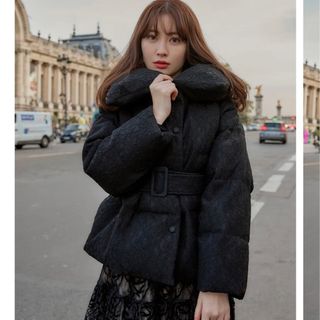 ハーリップトゥ(Her lip to)のherlipto Lace Shell Belted Down Jacket(ダウンコート)