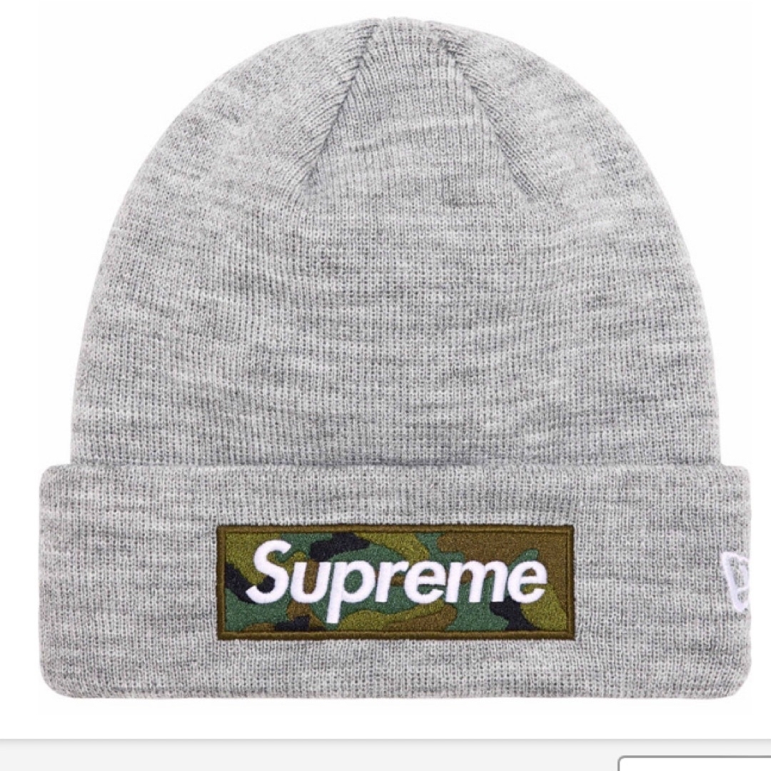 supreme new era box logo beanie H.GREYニット帽/ビーニー