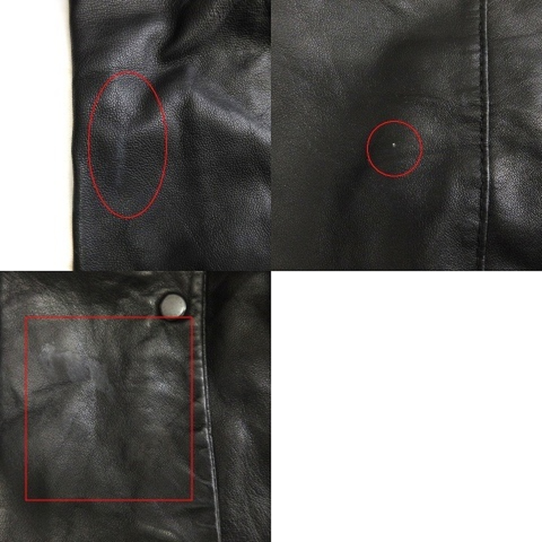 Vince(ビンス)のヴィンス ラムレザージャケット 羊革 ノーカラー ボタンアップ 黒 XS レディースのジャケット/アウター(ノーカラージャケット)の商品写真