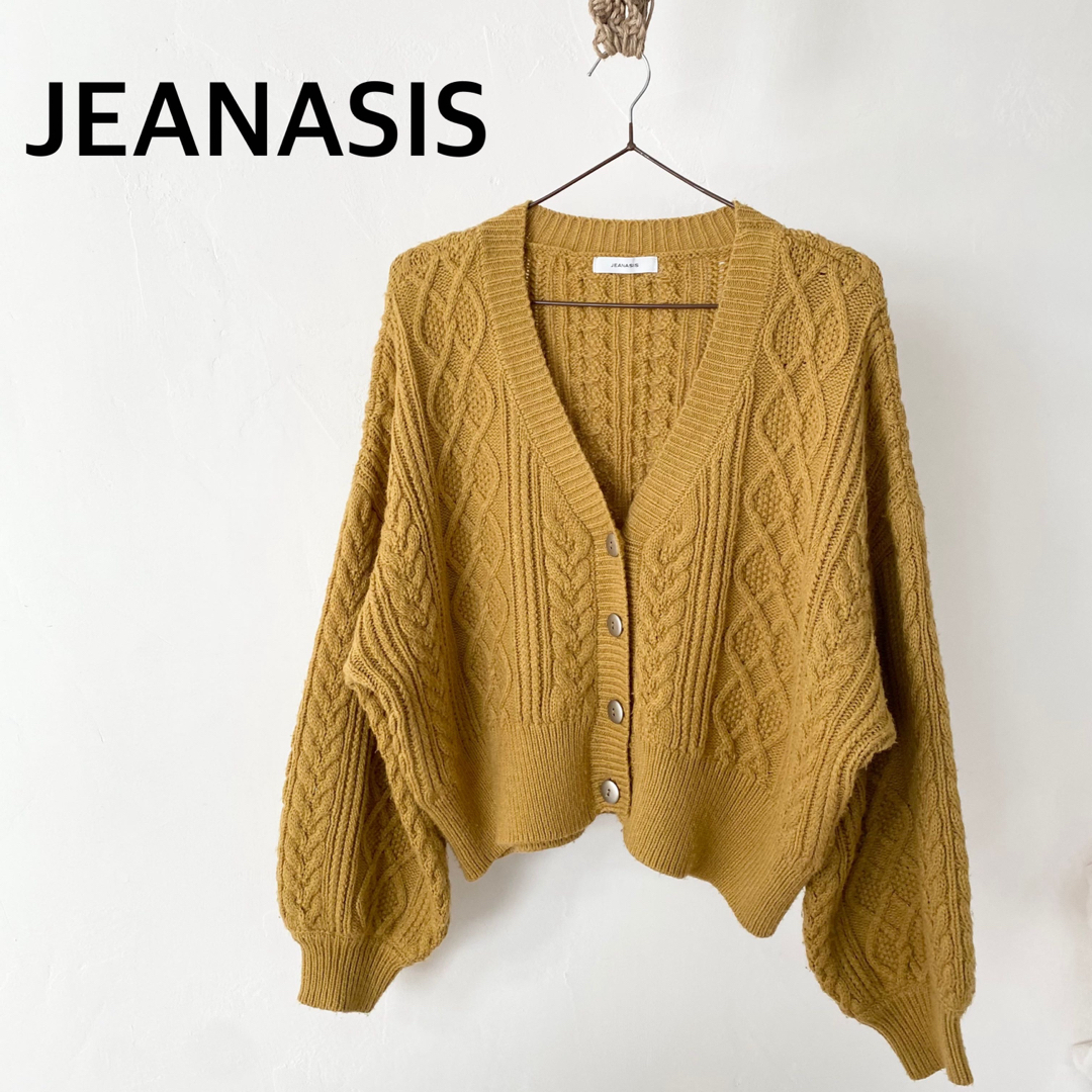 JEANASIS(ジーナシス)のJEANASIS ジーナシス　イエロー　ニット　カーディガン レディースのトップス(カーディガン)の商品写真