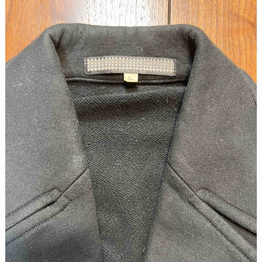 UNITED ARROWS(ユナイテッドアローズ)の❗️UAスウェットライダースジャケット肘パッチ付　L メンズのジャケット/アウター(ライダースジャケット)の商品写真
