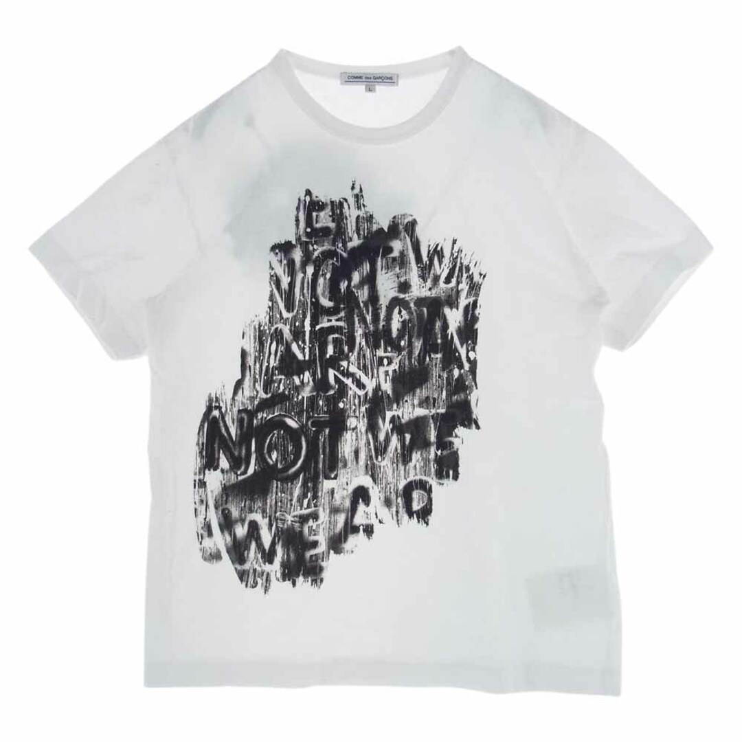 L肩幅COMME des GARCONS コムデギャルソン Ｔシャツ OJ-T001 Adam Pendleton アダムペンドルトン 京都店 限定 半袖 プリント Tシャツ ホワイト系 L