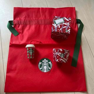 スターバックスコーヒー(Starbucks Coffee)の未使用  スタバ  クリスマス オーナメント   ミニカップ  ギフト袋(ノベルティグッズ)