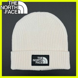 ザノースフェイス(THE NORTH FACE)のノースフェイス ニット帽 ビーニー 防寒 帽子 オフホワイト ボックスロゴ(ニット帽/ビーニー)