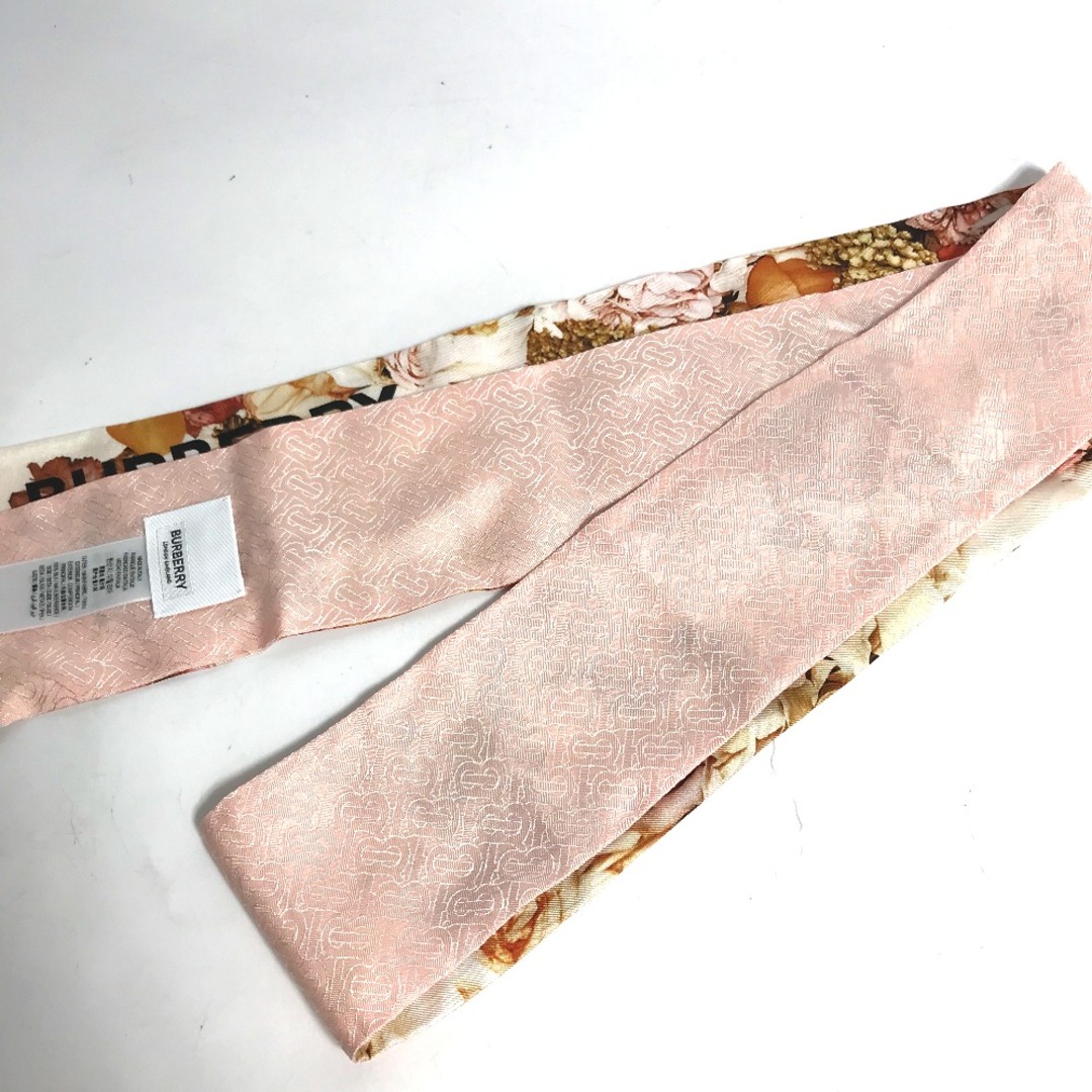 BURBERRY(バーバリー)のバーバリー BURBERRY Floral Print Silk Skinny Scarf  8021938 バンドースカーフ スカーフ シルク ピンク 新品同様 レディースのファッション小物(バンダナ/スカーフ)の商品写真