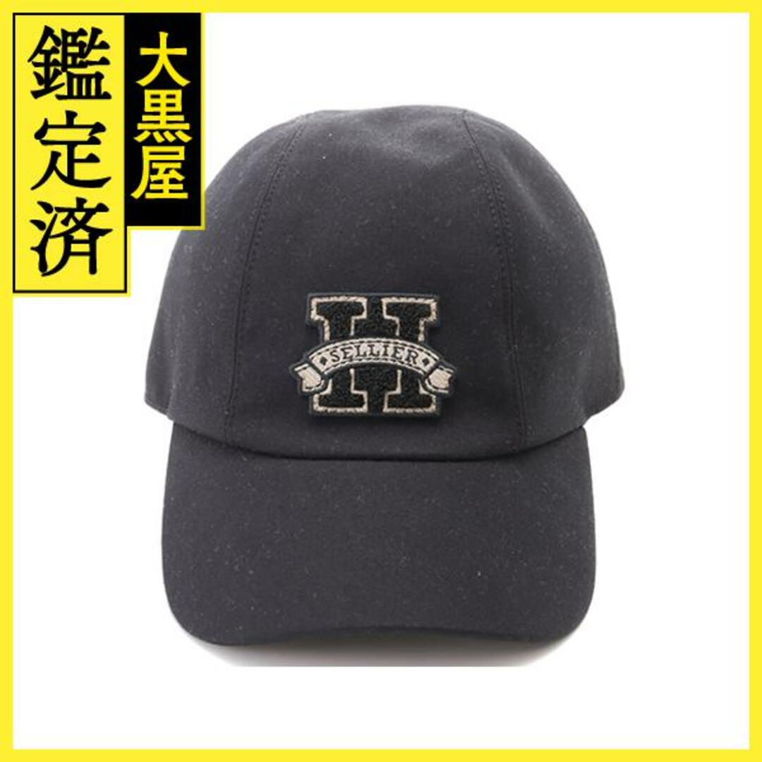 HERMES - HERMES　キャップ　デイヴィス　H　　サイズ58　ブラック【472】ＡＨ