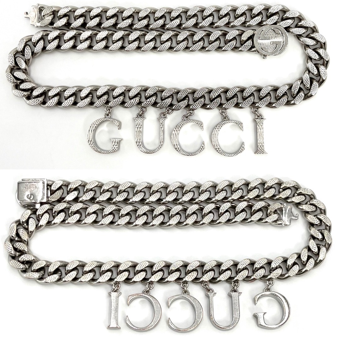 Gucci(グッチ)のグッチ 675769 GUCCI スクリプトロゴ ネックレス シルバーカラー レディースのアクセサリー(ネックレス)の商品写真