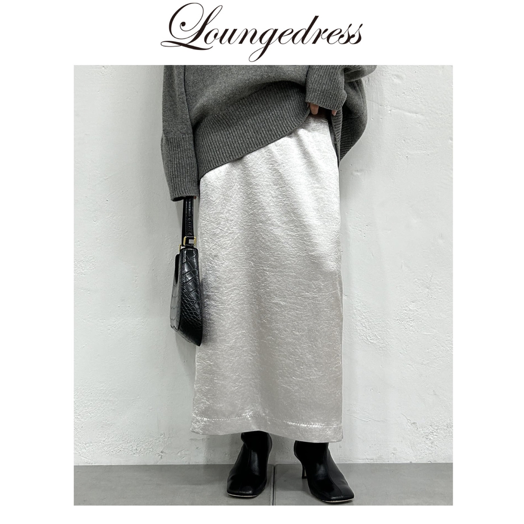 Loungedress(ラウンジドレス)の新品　Loungedress ラウンジドレス　グリッタータイトスカート　シルバー レディースのスカート(ロングスカート)の商品写真