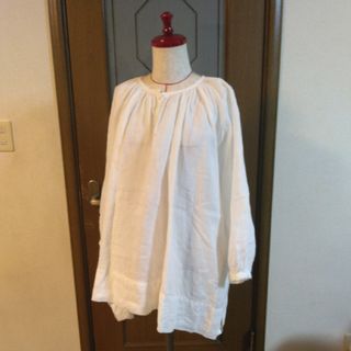 ネストローブ(nest Robe)のgauze#   長袖ギャザーブラウス　ラミーリネン【Free size】(シャツ/ブラウス(長袖/七分))