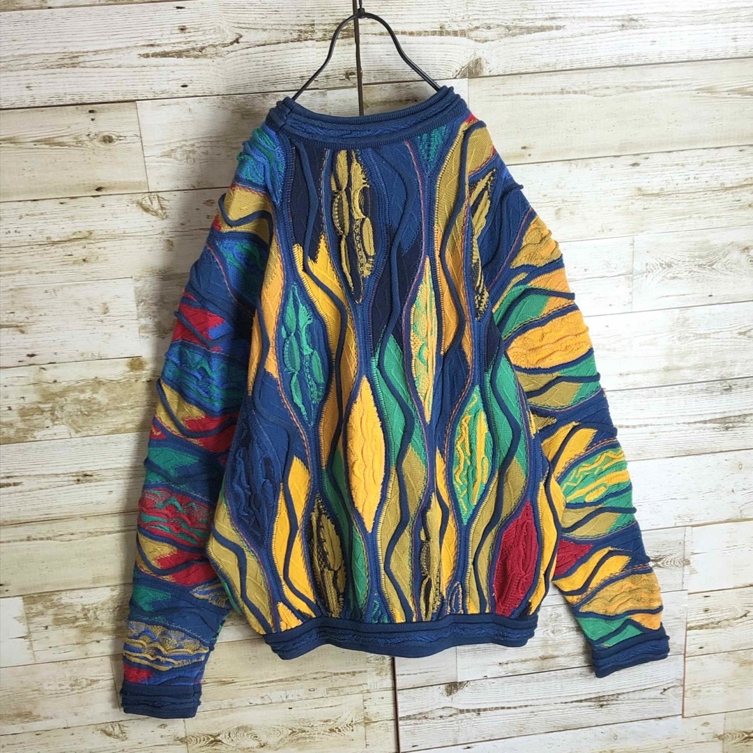 COOGI(クージー)の即完売 coogi クージー 立体 編込み 3Dニット マルチカラー 総柄 メンズのトップス(ニット/セーター)の商品写真