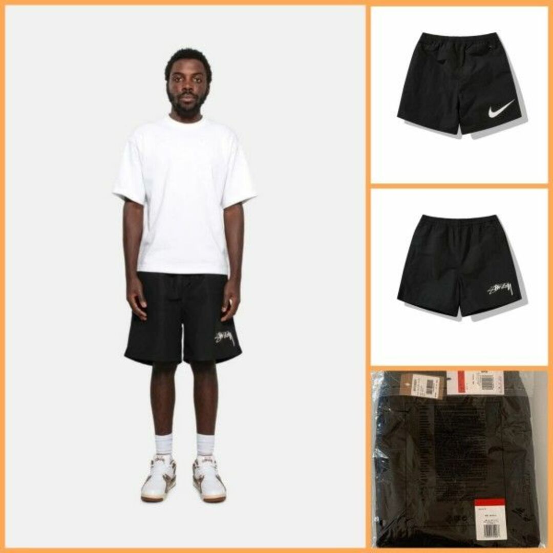 ショートパンツL 即発送 国内正規 NIKE STUSSY NYLON SHORT BLACK