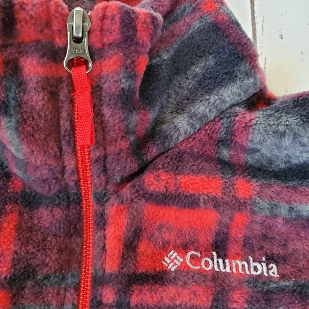 Columbia(コロンビア)の美品　コロンビア　キッズ　ジップ　フリース　S（130）暖かい　赤 キッズ/ベビー/マタニティのキッズ服男の子用(90cm~)(ジャケット/上着)の商品写真