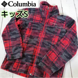 コロンビア(Columbia)の美品　コロンビア　キッズ　ジップ　フリース　S（130）暖かい　赤(ジャケット/上着)