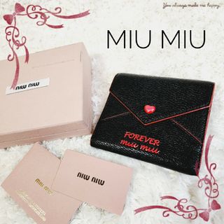 ミュウミュウ(miumiu)のMIU MIU♡MADRAS マドラスレザー2つ折り財布 ラブレター(財布)