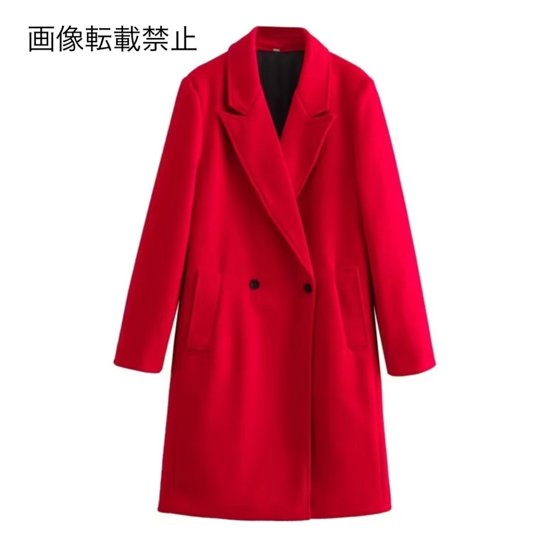 12月新作13078◆red レッド ダブル チェスターコート ロングコート