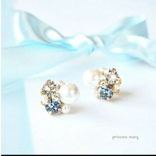 セール❤️クリスタル&lt.サファイア♡﻿jewelry bijouピアス(ピアス)